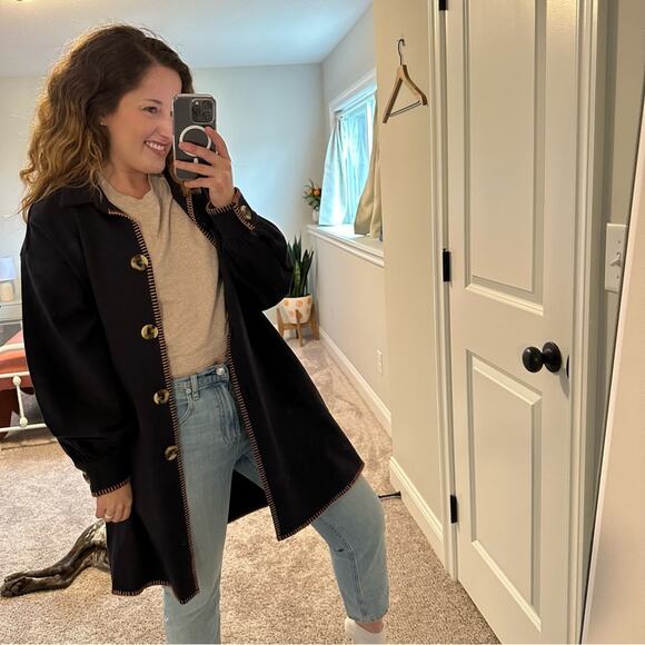 NWT SIEDRES Navy Blue Cotton Orange Jacket Medium - Picture 5 of 15